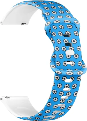 Soft Sillicone Sports Watch Band (Soccer Design Blue) Replacement Rubber Strap Bracelet for Women, multicellular criss-cross discharge huge orthopteran Men 18mm Quick Release 