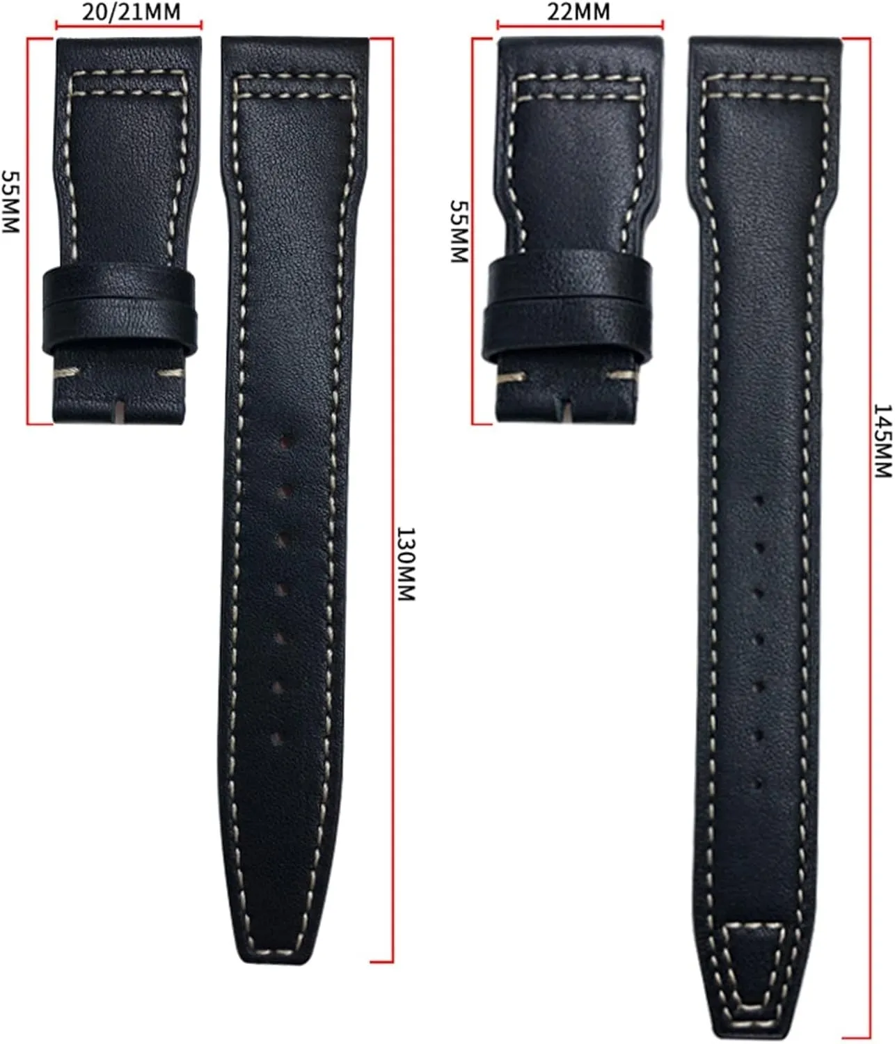 Soft Watch Strap wagon rouse 20mm Genuine Leather Watchband For IWC Big Pilot Watch Mark 18 Spitfire Hamilton Cowhide 