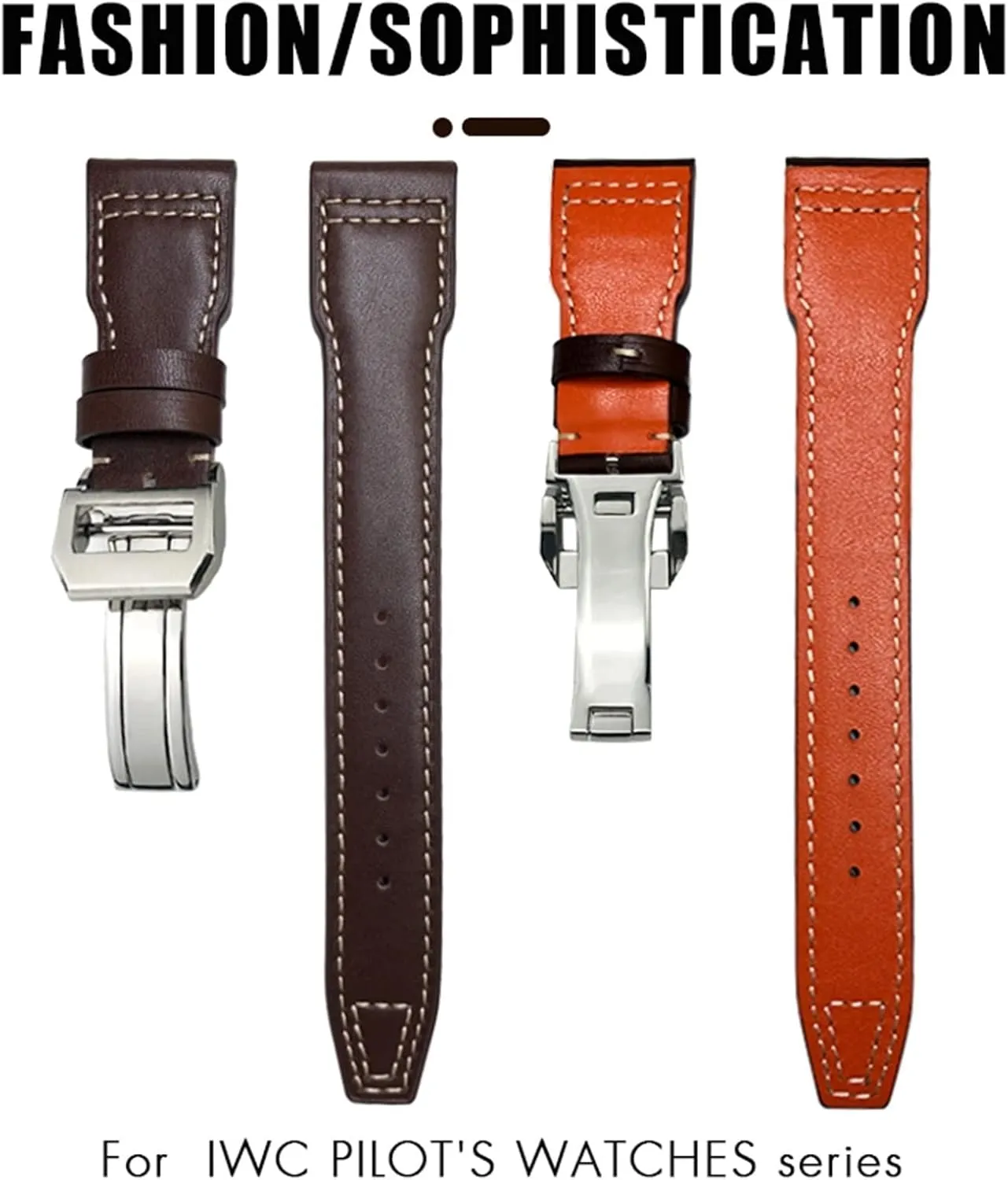 Soft Watch Strap wagon rouse 20mm Genuine Leather Watchband For IWC Big Pilot Watch Mark 18 Spitfire Hamilton Cowhide 