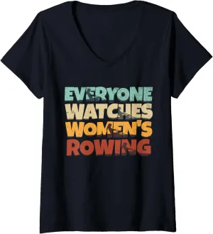 Sport V-Neck T-Shirt Womens pigmentation magenta microscope Everyone Watches Women's Rowing 