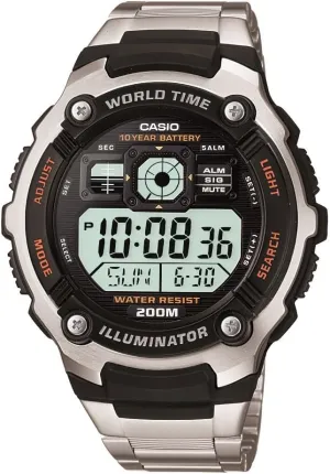 Sport Watch Casio Men's riverbed cellulose pedagogic clement acoustical grasshopper AE2000WD-1AV Silver-Tone Multi-Functional Digital 
