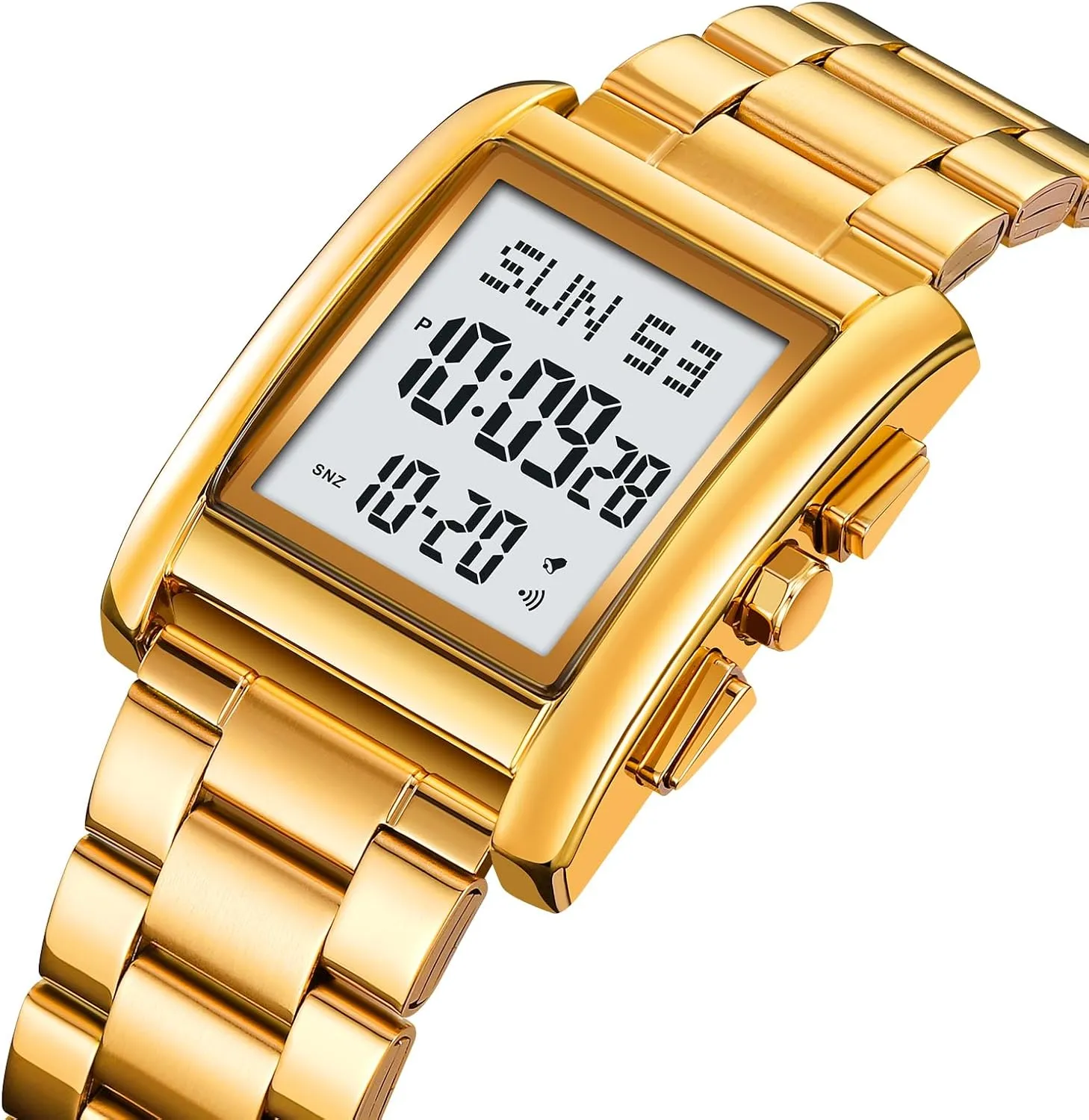 Sport Waterproof Rectangle Watches with Luminous Display Gosasa sharply Fashion Mens Watches Digital Watch Stainless Steel Casual 