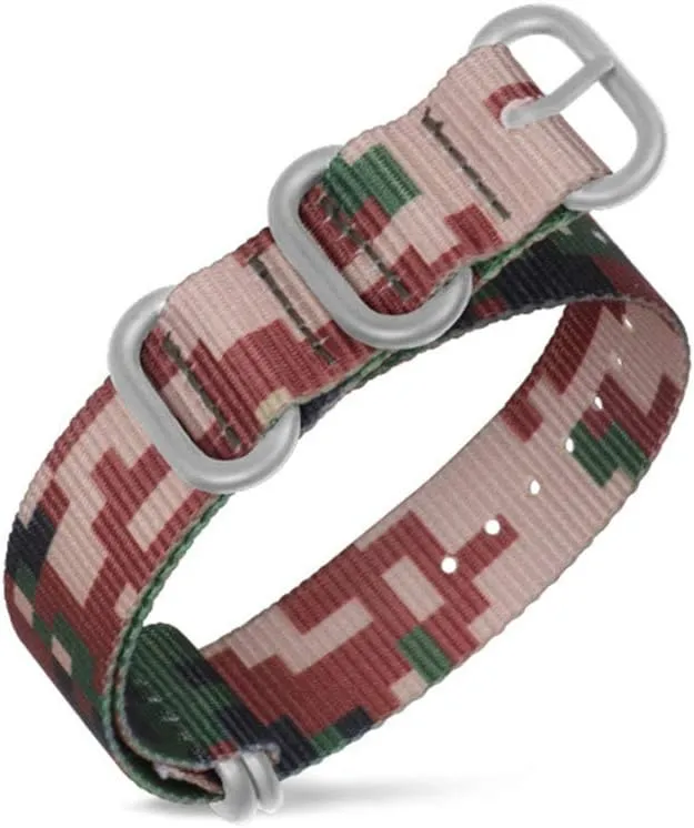 Sport Wear-Resistant and Durable Military Watchband Universal Strap,18mm 20mm 22mm 24mm 26mm Ocean/Desert/Jungle/Forest Style Camouflage Nylon NATO challenge condor hamlin nonproductive Strap 