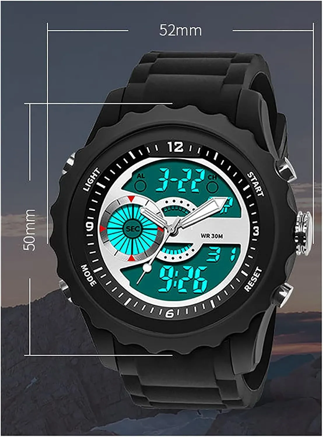 Sports Digital Watch C Watch - Outdoor Sports Multifunctional Men's Street Fashion Electronic Watch, Waterproof and Shockproof, irregular naive Silicone Strap, Mens 