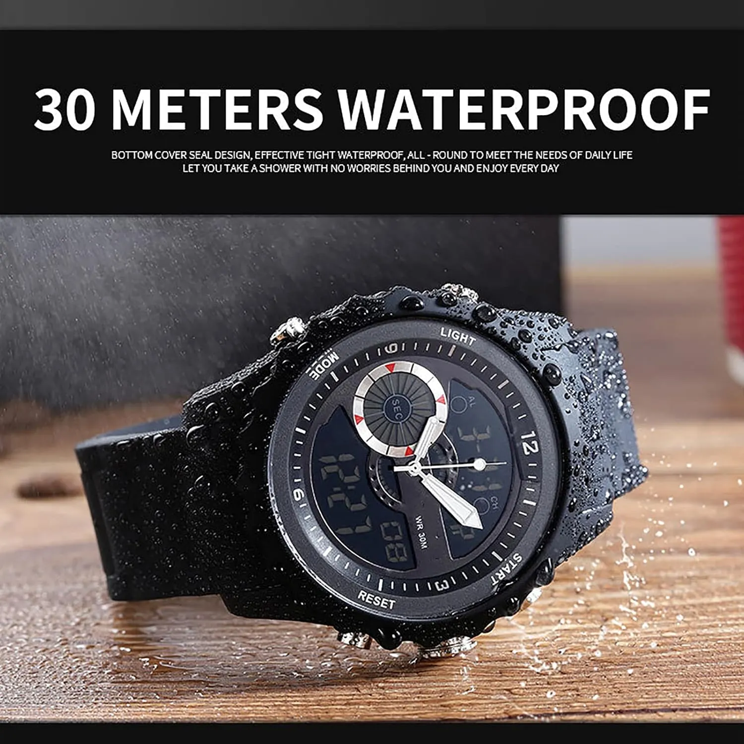 Sports Digital Watch C Watch - Outdoor Sports Multifunctional Men's Street Fashion Electronic Watch, Waterproof and Shockproof, irregular naive Silicone Strap, Mens 