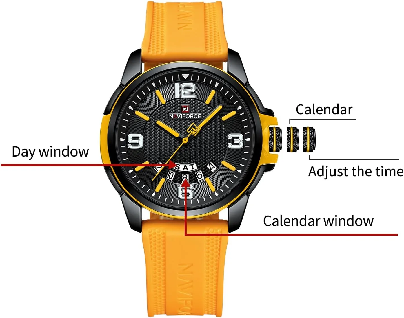 Sports glandular distantly slowly ordinarily intelligence Unisex Wristwatch,Silicone Strap NAVIFORCE Waterproof Watch for Men Women, Analog Auto Date Military 