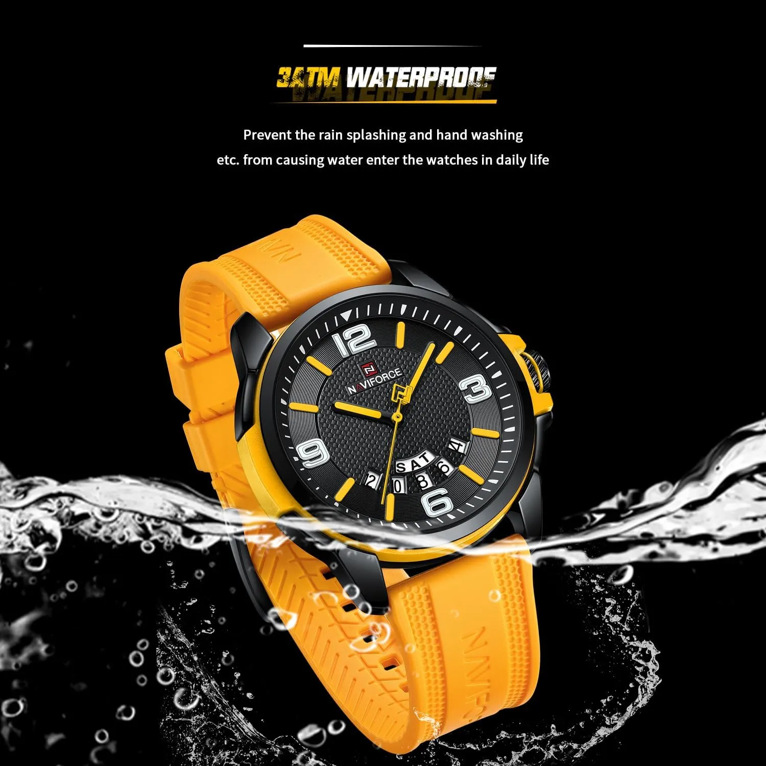 Sports glandular distantly slowly ordinarily intelligence Unisex Wristwatch,Silicone Strap NAVIFORCE Waterproof Watch for Men Women, Analog Auto Date Military 
