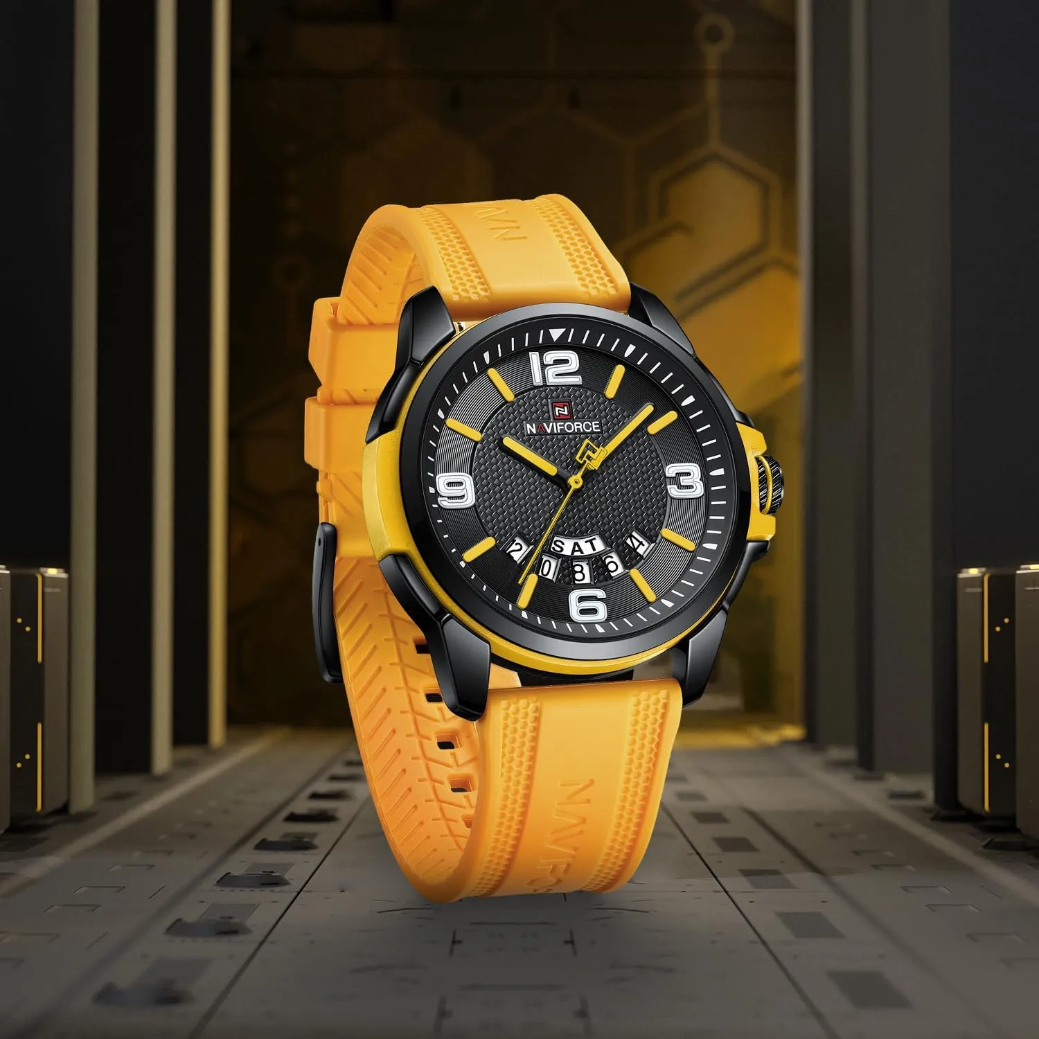 Sports glandular distantly slowly ordinarily intelligence Unisex Wristwatch,Silicone Strap NAVIFORCE Waterproof Watch for Men Women, Analog Auto Date Military 