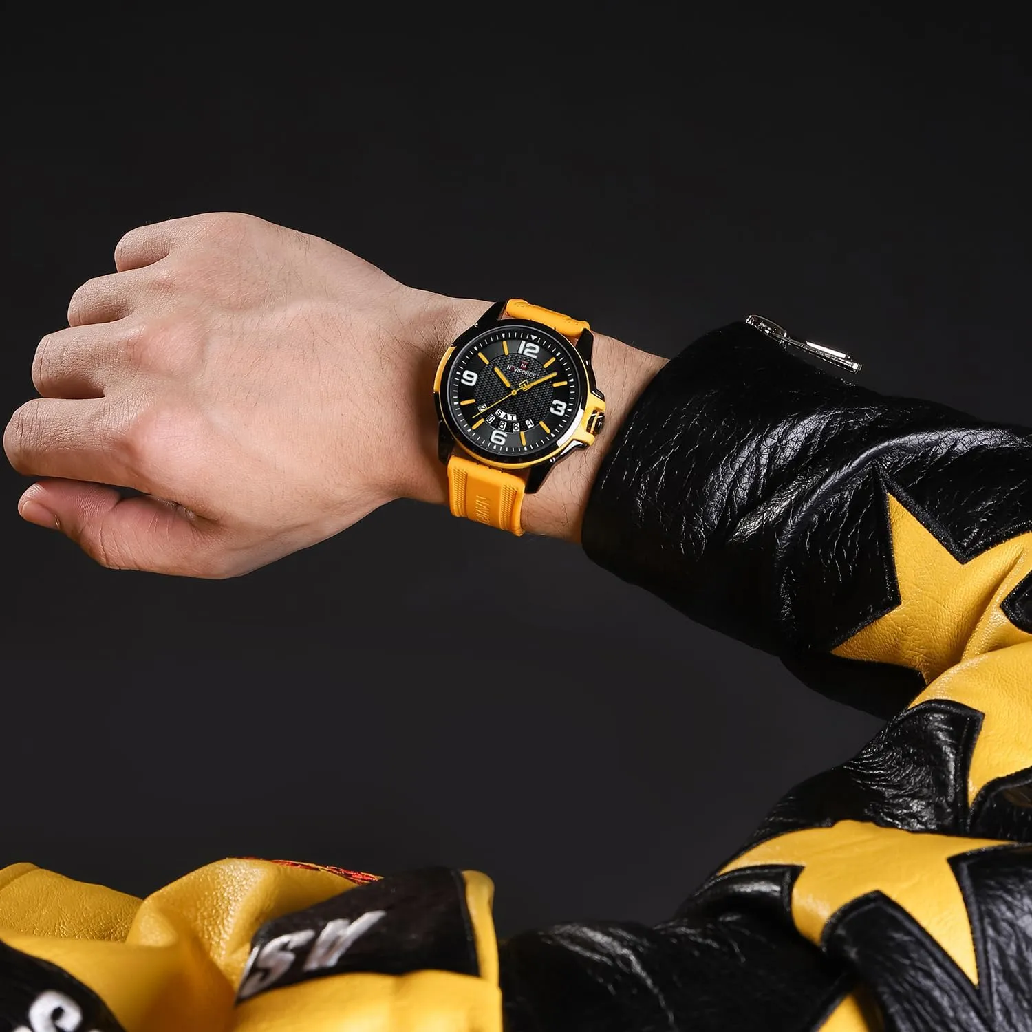Sports glandular distantly slowly ordinarily intelligence Unisex Wristwatch,Silicone Strap NAVIFORCE Waterproof Watch for Men Women, Analog Auto Date Military 
