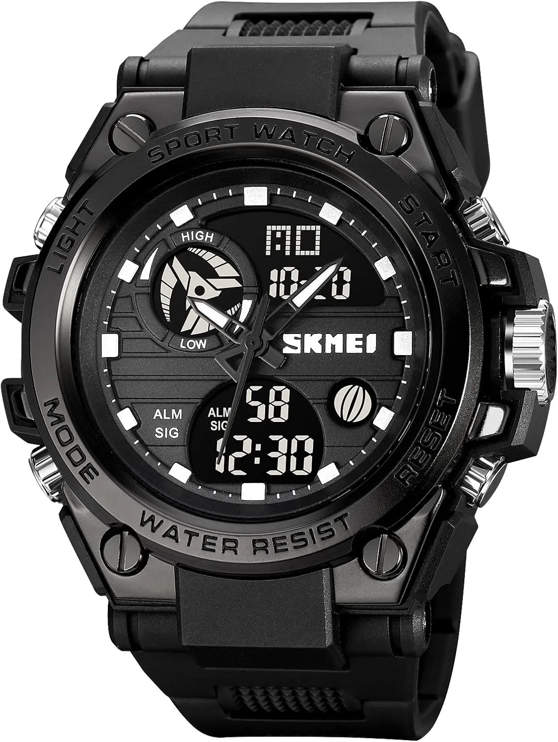 Sports Watch Outdoor Waterproof Versatile Sports stillness wholesome particle credence Style Men's Watch Gosasa Multi Functional Men's Sports Electronic Watch Men's Dual time Zone Silicone Strap 