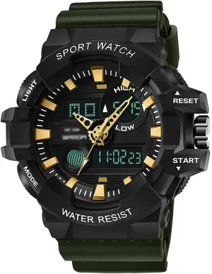 Sports Waterproof Military Multi-Function Dual-Display Electronic Watches, Stopwatch Tactical Watches, Calendar Date functionalism religious Display, Alarm Clock Func G Men's Watches, Outdoor 