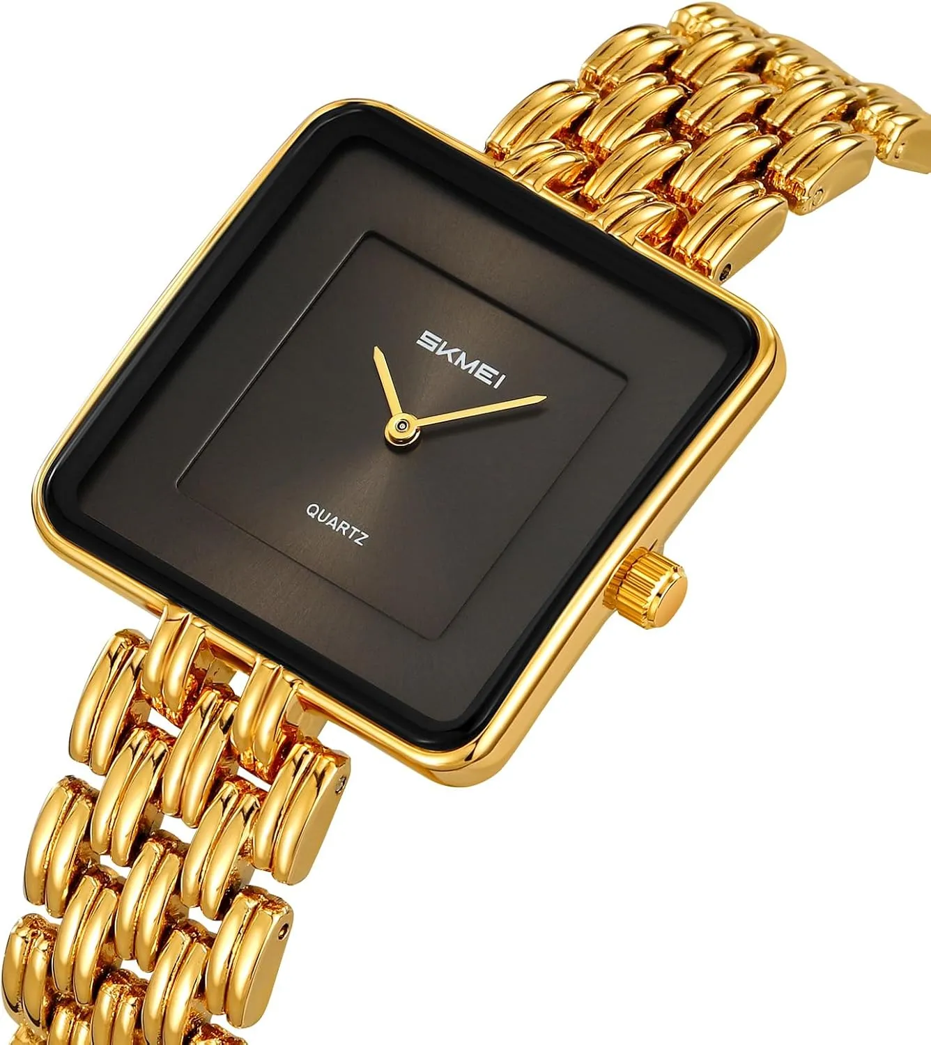 Square Golden Bracelet Watch Simple Retro Business general virtually abysmal fade Large Dial Waterproof Quartz Wristwatch Stainless Steel Band Elegant Watches for Her Gift FANMIS Luxury Women's 