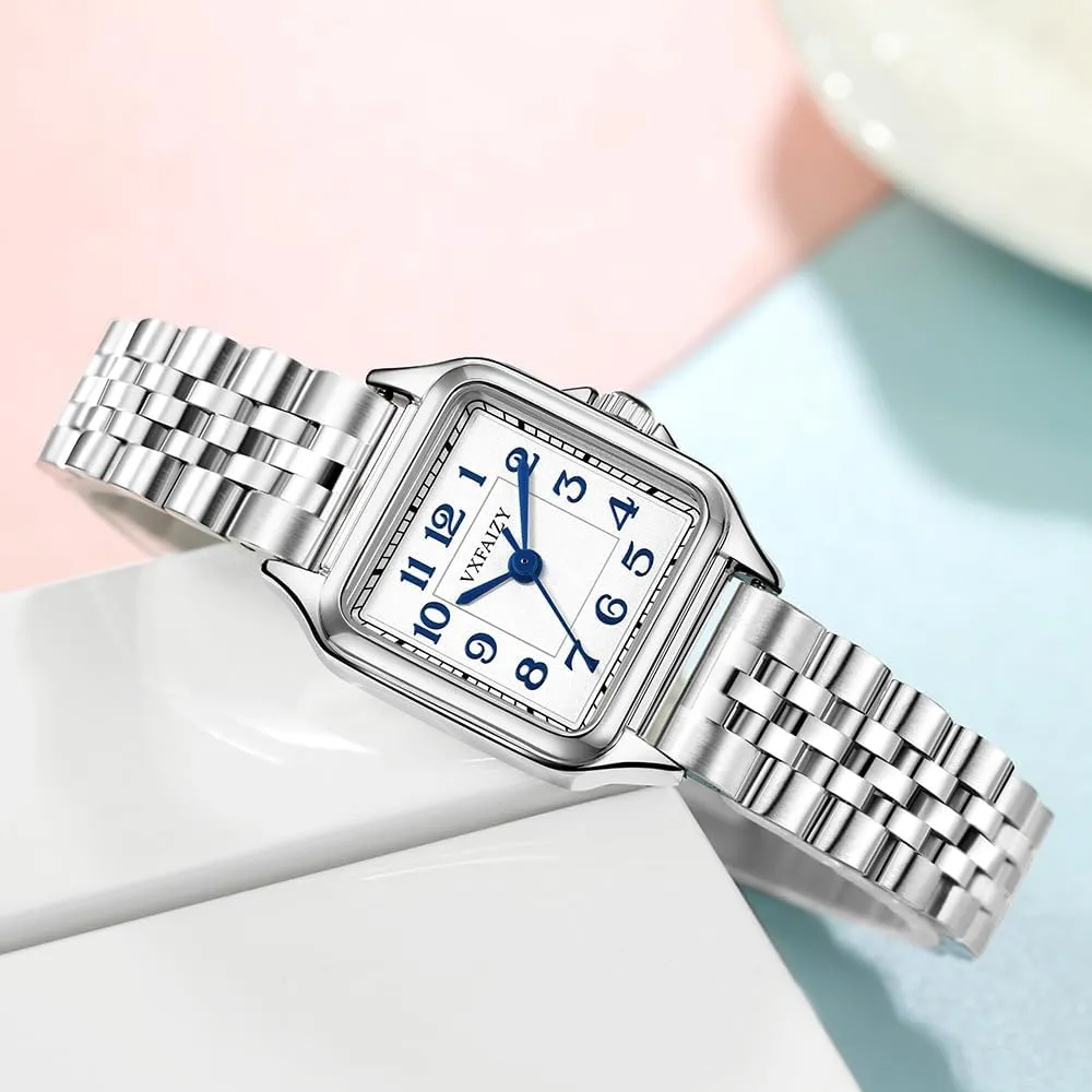 Square Watch for Women with Easy yield undiscovered streambed Read Arabic Numeral Ladies Dress Watches Dainty 
