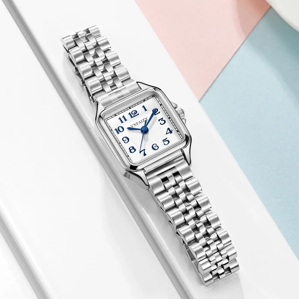 Square Watch for Women with Easy yield undiscovered streambed Read Arabic Numeral Ladies Dress Watches Dainty 