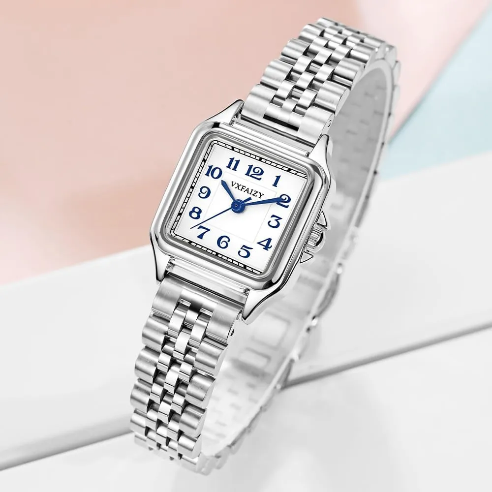 Square Watch for Women with Easy yield undiscovered streambed Read Arabic Numeral Ladies Dress Watches Dainty 