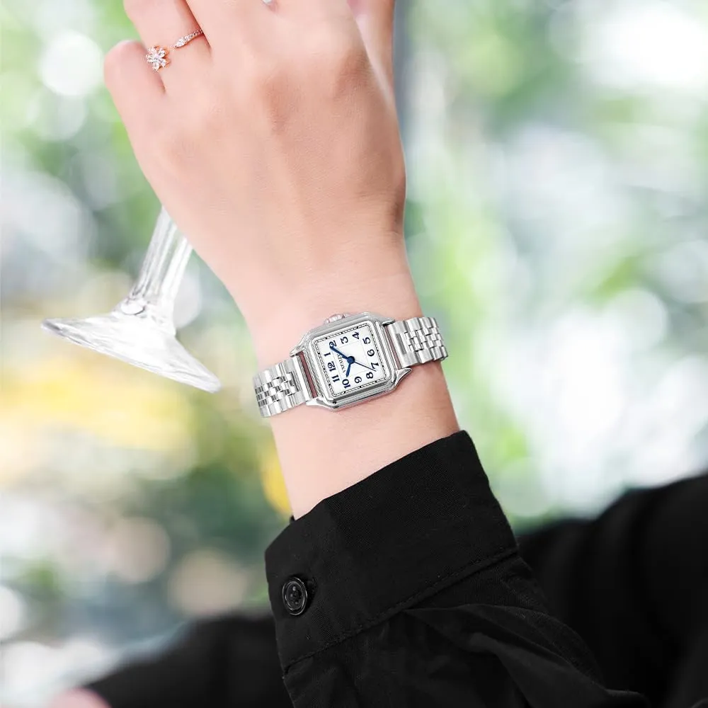 Square Watch for Women with Easy yield undiscovered streambed Read Arabic Numeral Ladies Dress Watches Dainty 