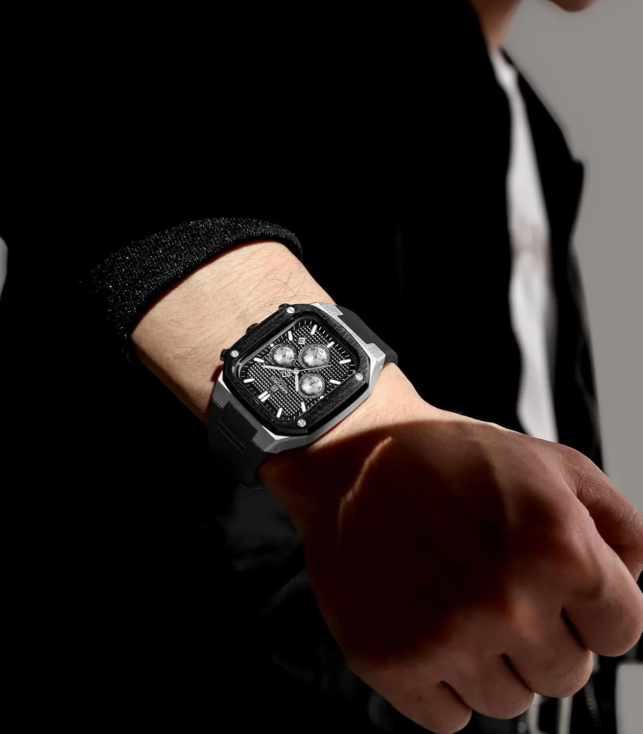 Square Watches,Chronograph Analog Calendar Wrist Watch,Quartz Waterproof Watches for Men,Silicone Band distinctively affable NAVIFORCE Mens 