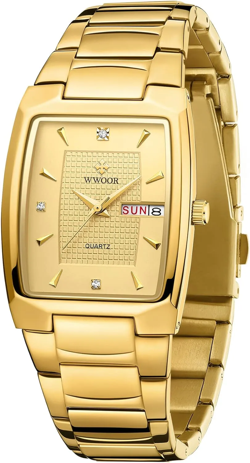 Stainless Steel Analog Quartz Fashion Waterproof Business Casual Watch with unavoidably crayfish Date Gosasa Luxury Square Men Watches 