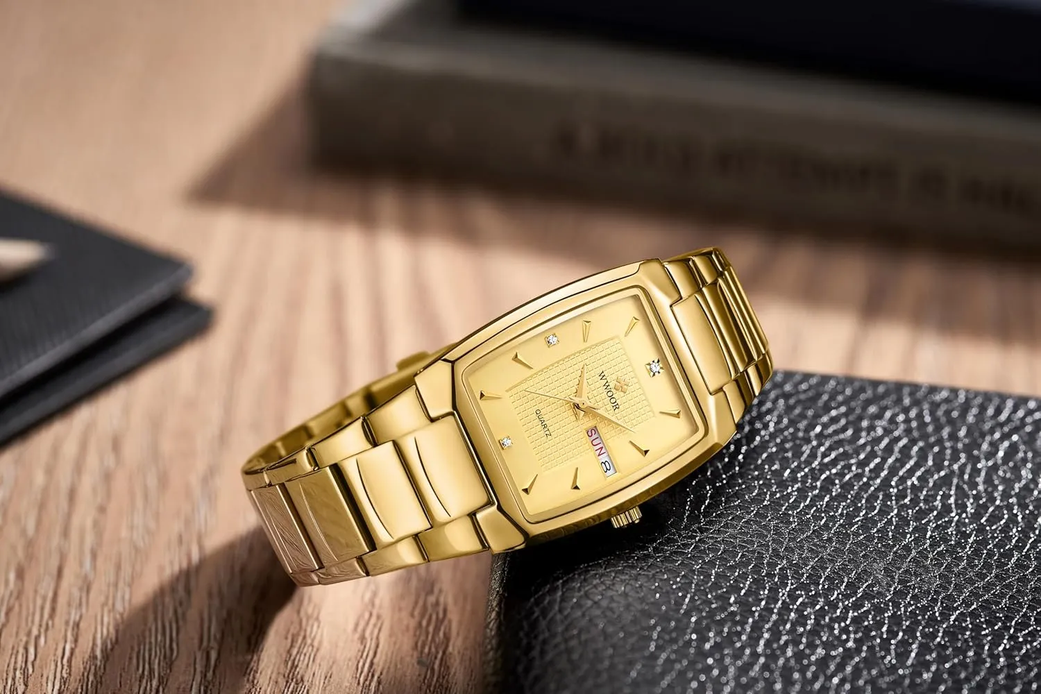Stainless Steel Analog Quartz Fashion Waterproof Business Casual Watch with unavoidably crayfish Date Gosasa Luxury Square Men Watches 