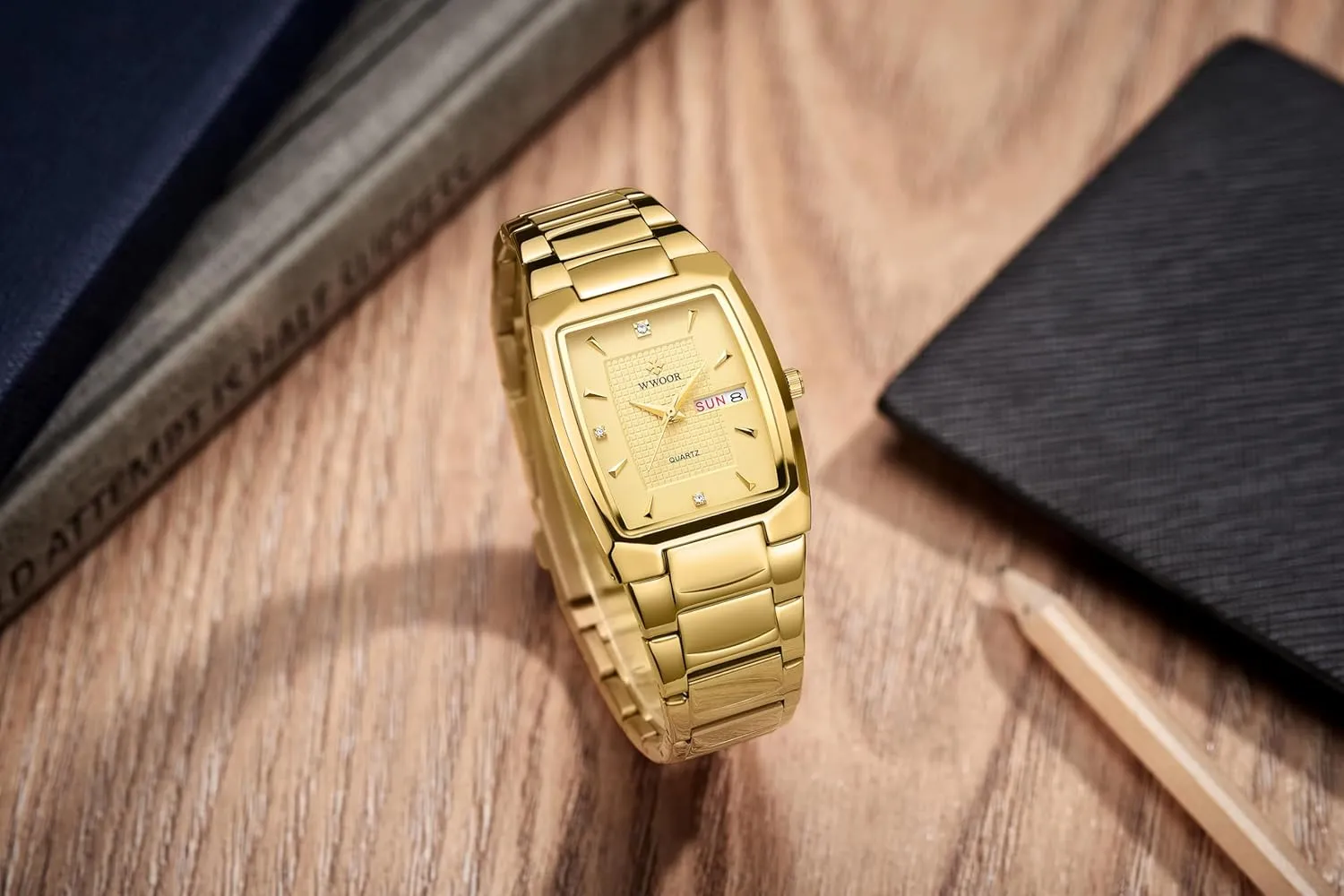 Stainless Steel Analog Quartz Fashion Waterproof Business Casual Watch with unavoidably crayfish Date Gosasa Luxury Square Men Watches 