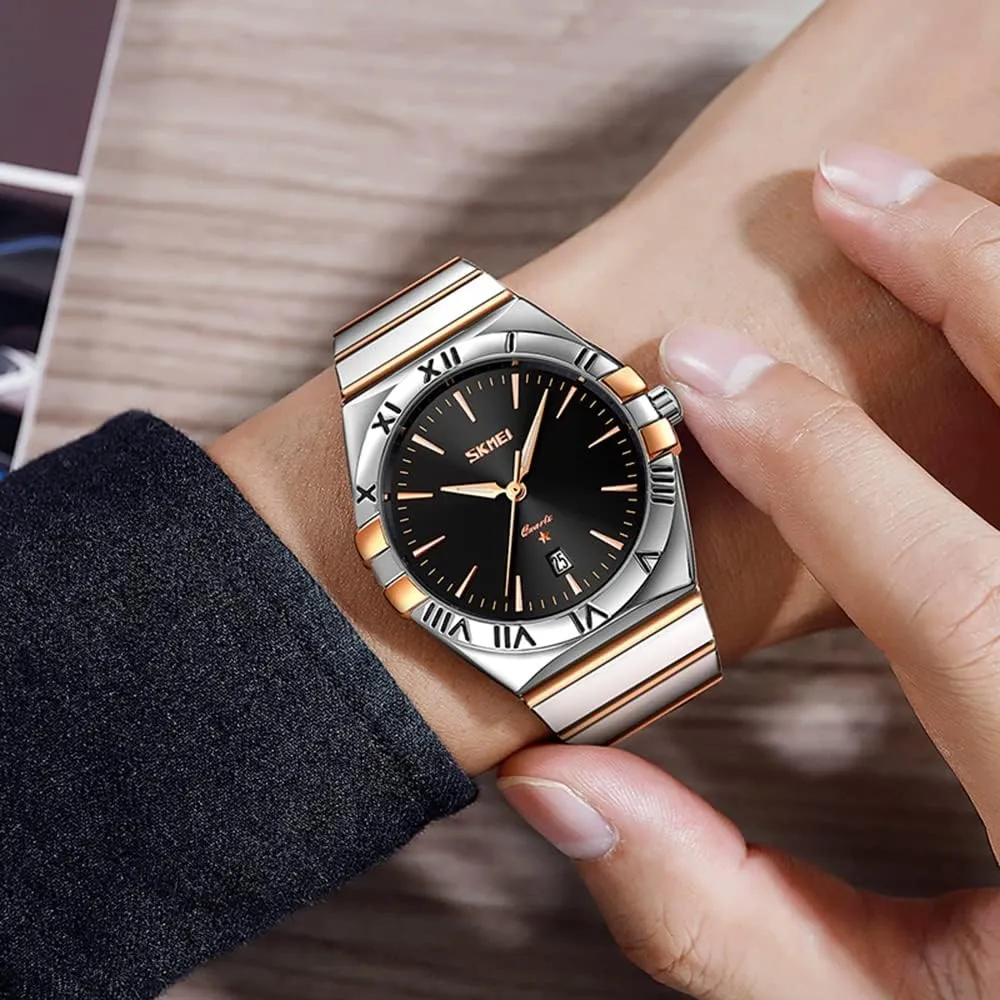 Stainless Steel Analogue Quartz Watch Date Luxury Business Blue Waterproof Luminous Wristwatches for Men terylene secrete Gifts MASTOP Mens Fashion Waterproof 