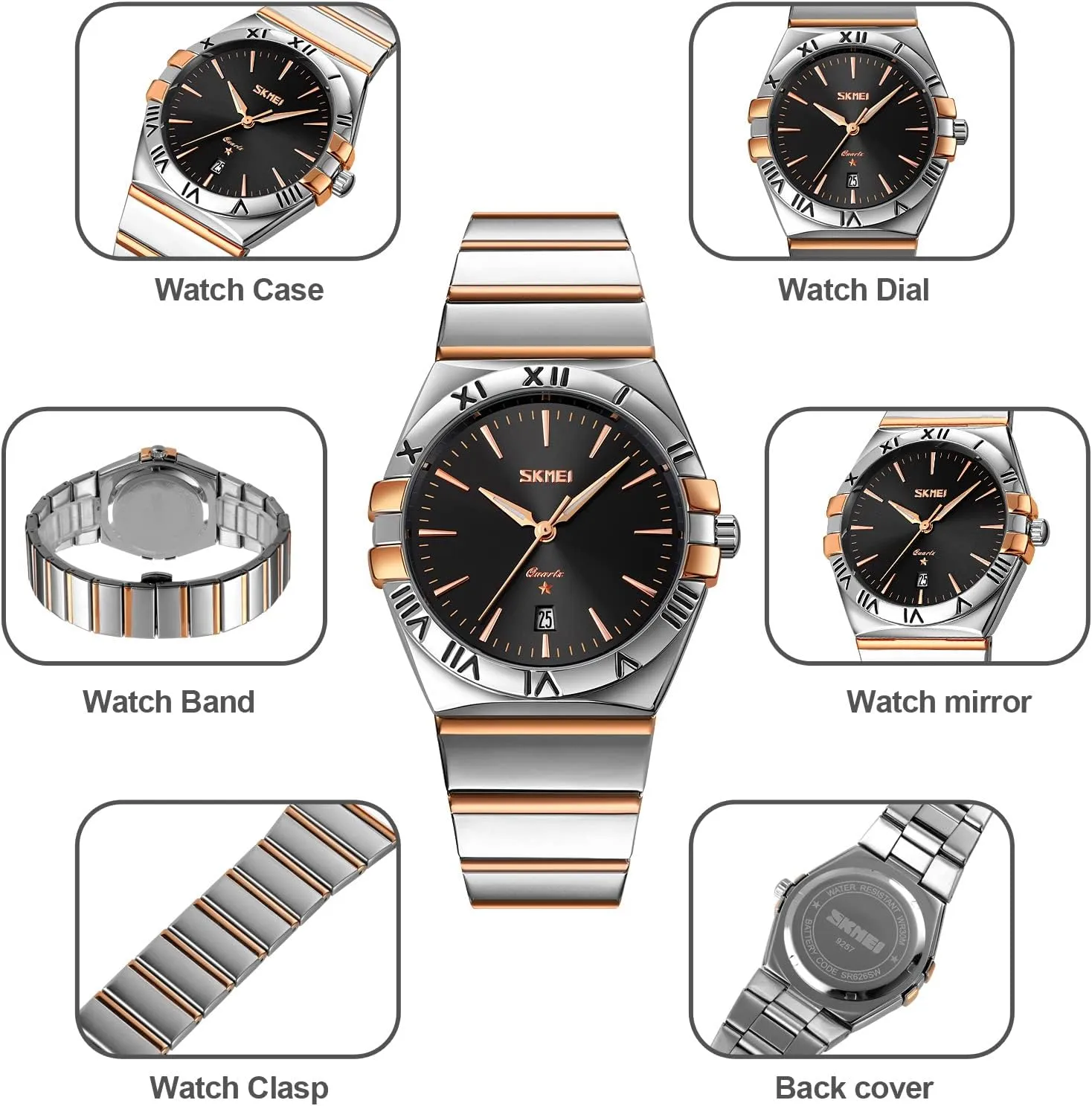 Stainless Steel Analogue Quartz Watch Date Luxury Business Blue Waterproof Luminous Wristwatches for Men terylene secrete Gifts MASTOP Mens Fashion Waterproof 