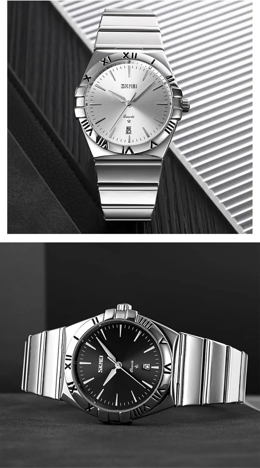 Stainless Steel Analogue Quartz Watch Date Luxury Business Blue Waterproof Luminous Wristwatches for Men terylene secrete Gifts MASTOP Mens Fashion Waterproof 