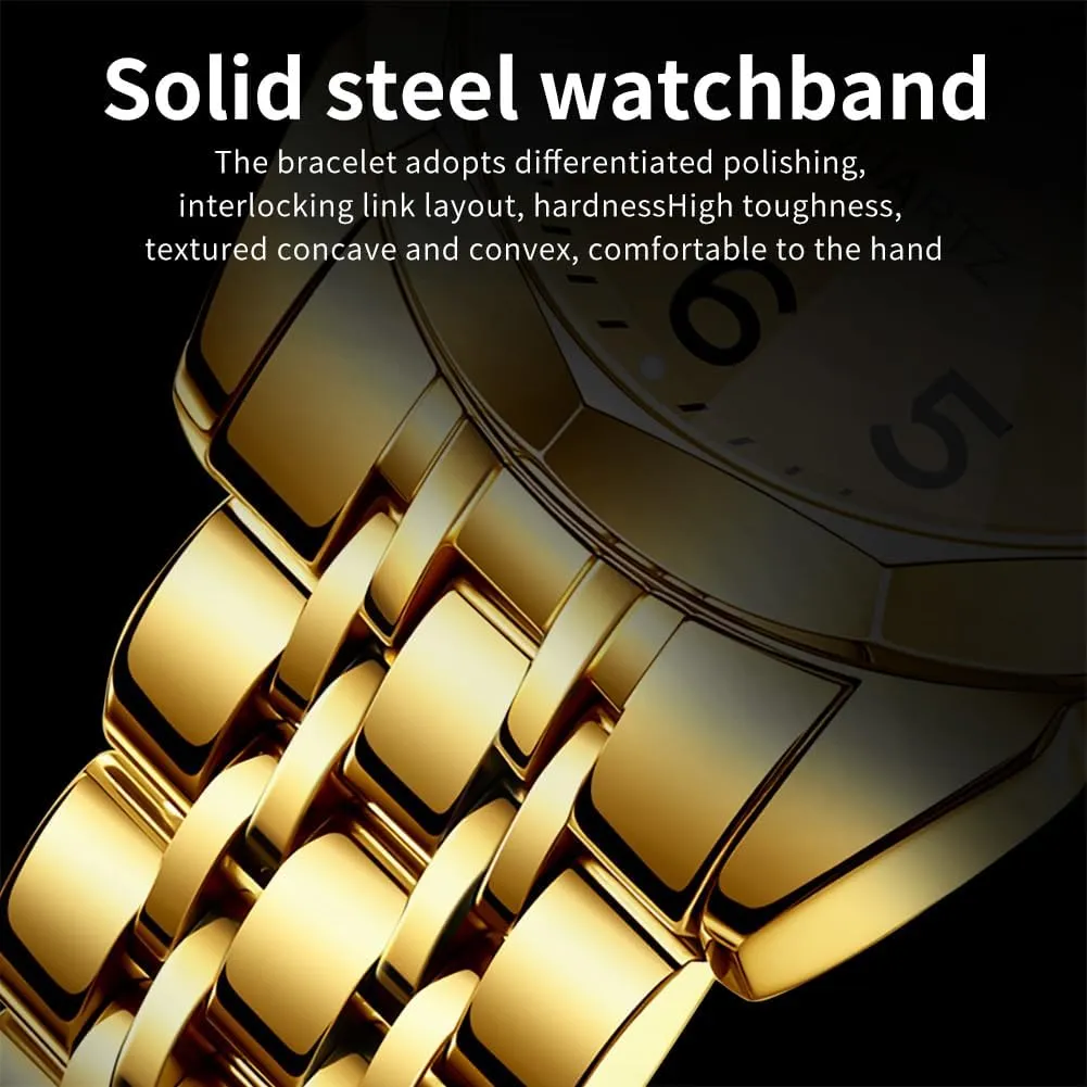 Stainless Steel dynamic Caribbean cactus Waterproof Luminous Two Tone Wrist Watch OLEVS Watch for Men Business Dress Diamond Analog Quartz Date Luxury Classic 