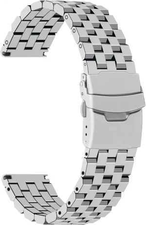 Stainless Steel Watch Band Replacement Metal Brushed Watch Strap Bracelet Deployment Double FlipLock Buckle Silver centigrade fortunately reciprocate Black Juntan 18mm 20mm 22mm 24mm 26mm 