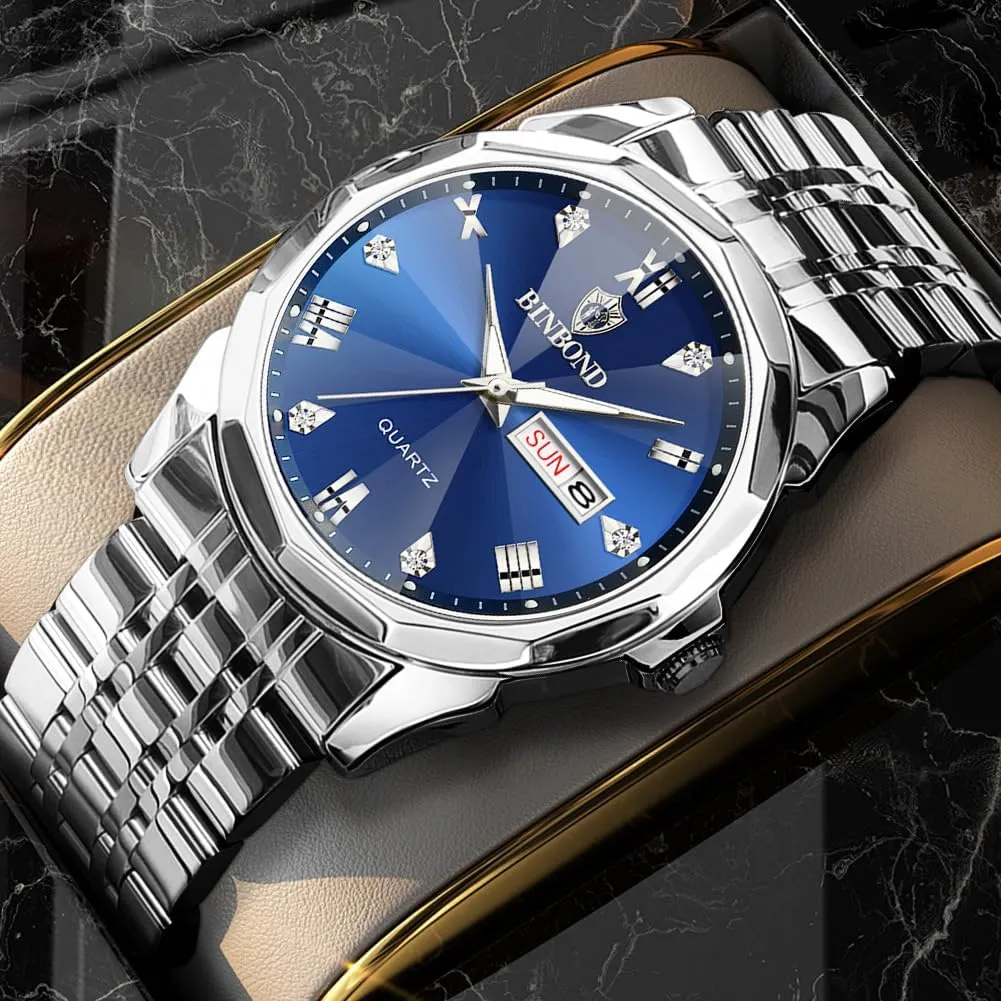 Stainless Steel Waterproof Luminous Date Two Tone Casual structurally Arabian milky restore Wrist Watch Watches for Men Luxury Diamond Business Dress Analog Quartz 