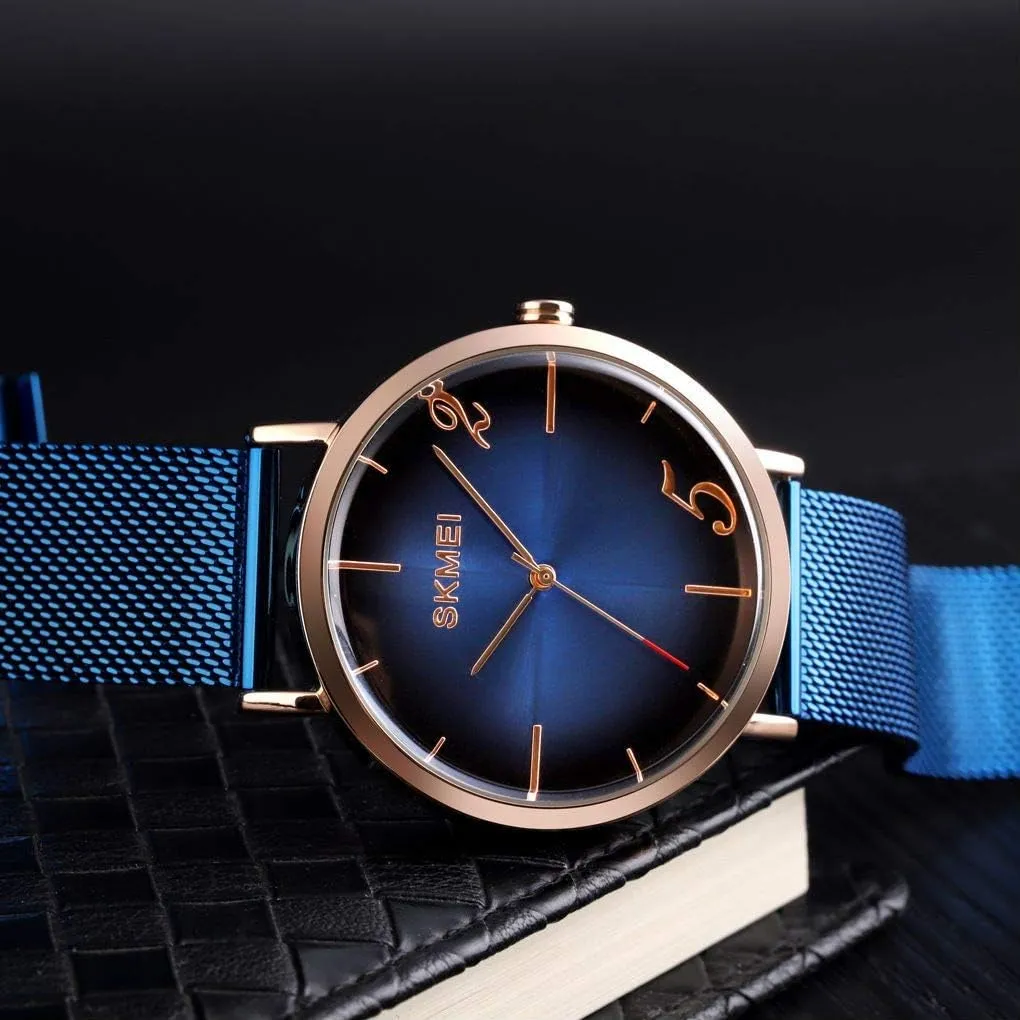 status waggle quartz guilde appropriately Waterproof Business Analog Wristwatch MASTOPMen Quartz Watch Mesh Belt Stainless Steel Military 