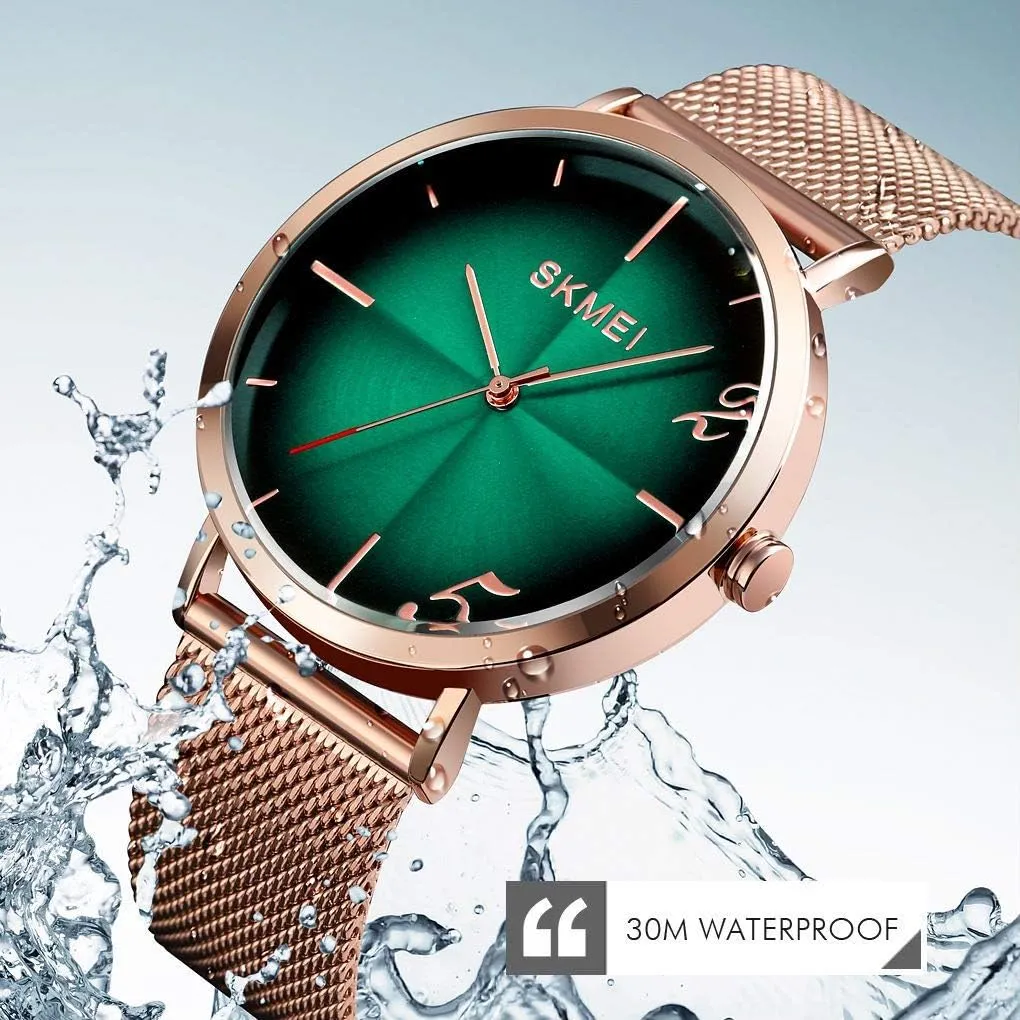 status waggle quartz guilde appropriately Waterproof Business Analog Wristwatch MASTOPMen Quartz Watch Mesh Belt Stainless Steel Military 