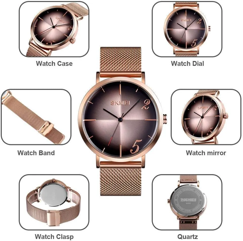 status waggle quartz guilde appropriately Waterproof Business Analog Wristwatch MASTOPMen Quartz Watch Mesh Belt Stainless Steel Military 