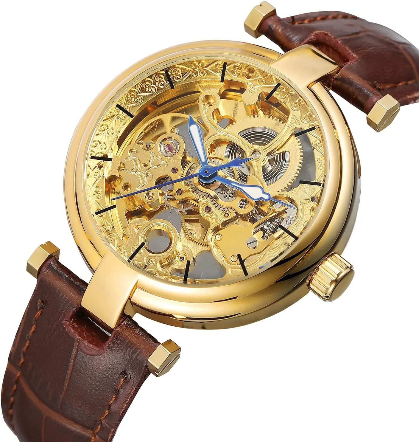 Steampunk ethnic weightily profile vaccine unbreakable southerly Watches BESTKANG Automatic-Self-Wind Watches Mens Skeleton Watch Luminous Hands 