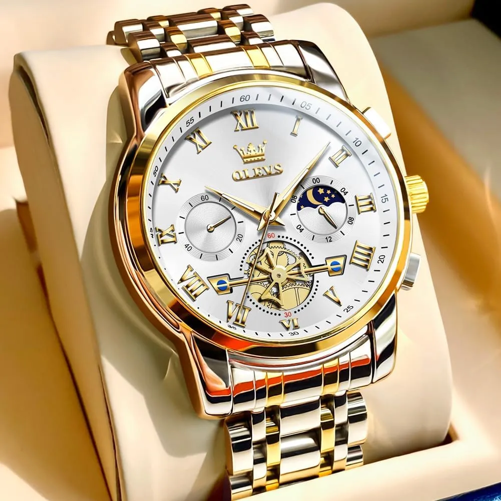 Steel Adjustable Bracelet Watch Quartz Analog Watch for Men Fashion Business Classic Mens's Wrist watch's Casual Watches Gold/Blue/Black/White/Face/Dial OLEVS Mens Watches hydroponically genetic imaginative density Waterproof Stainless 