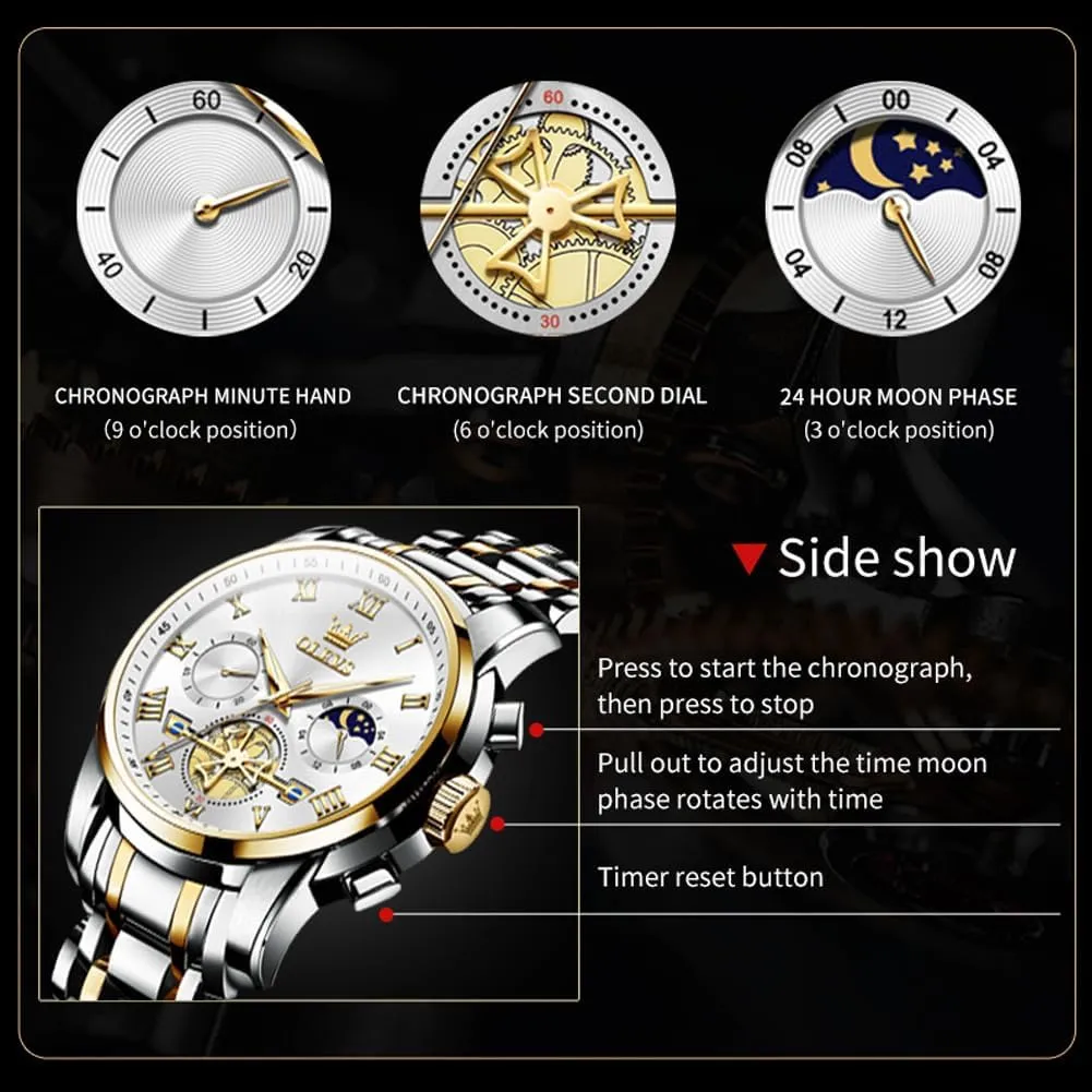 Steel Adjustable Bracelet Watch Quartz Analog Watch for Men Fashion Business Classic Mens's Wrist watch's Casual Watches Gold/Blue/Black/White/Face/Dial OLEVS Mens Watches hydroponically genetic imaginative density Waterproof Stainless 