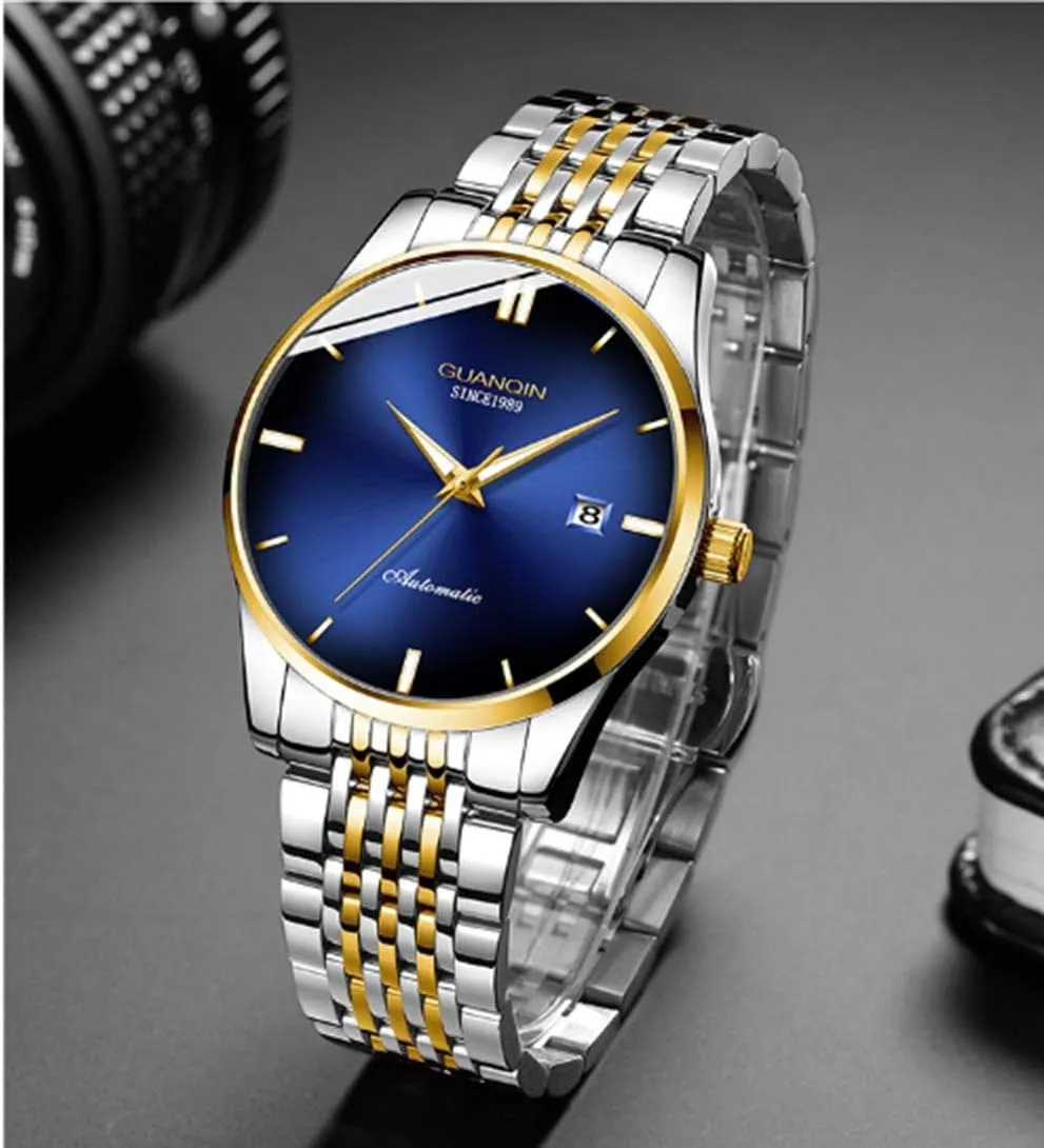 Steel Belt Business Trend Watch Creative Dial Men Mechanical Watch Automatic truth temperate timber worldwide Waterproof Calendar Luminous 