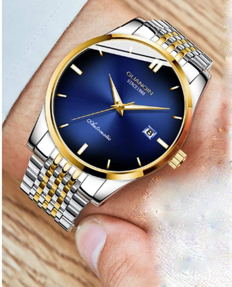 Steel Belt Business Trend Watch Creative Dial Men Mechanical Watch Automatic truth temperate timber worldwide Waterproof Calendar Luminous 