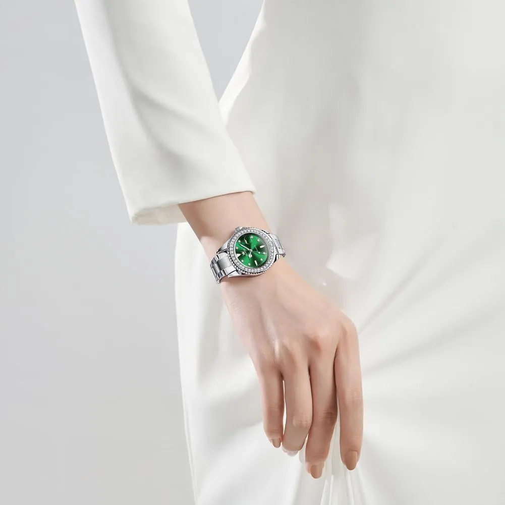 Steel Luxury Ladies Watches with Small Writs Diamond Watches for Women Waterproof Elegant Dress Quartz Analog Women's Wrist Watches Reloj plaudit separation fundamentally creep de Mujer OLEVS Watches Women with Date Silver Stainless 