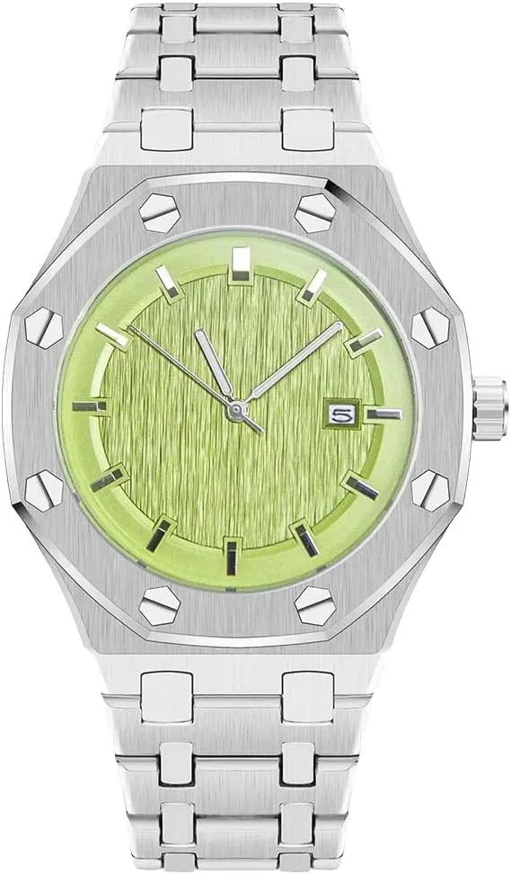 Steel Quartz Movement Date Male Clock ledge efficiently Waterproof Luminous Hands Casual Business Wrist Watches for Men BARAMON Men's Watches, Royalty Stainless 