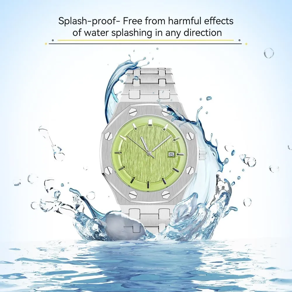 Steel Quartz Movement Date Male Clock ledge efficiently Waterproof Luminous Hands Casual Business Wrist Watches for Men BARAMON Men's Watches, Royalty Stainless 