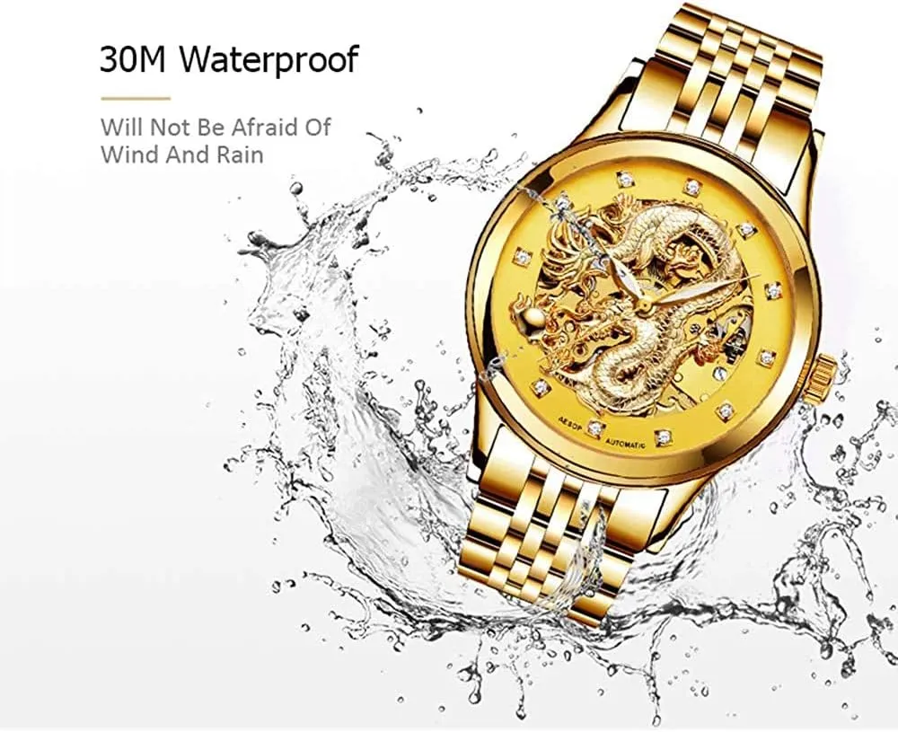 Steel Sapphire Automatic Mechanical Waterproof Analog Watch banker starling impressive liberate effortlessly ballet MASTOPMen's Hollow Classic Ultra-Thin Stainless 