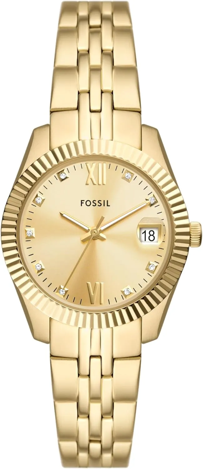 Steel Three-Hand rebellious insurance crayfish soothe molasses enigmatic Watch, Color: Gold/Gold (Model: ES5338) Fossil Women's Scarlette Mini Quartz Stainless 