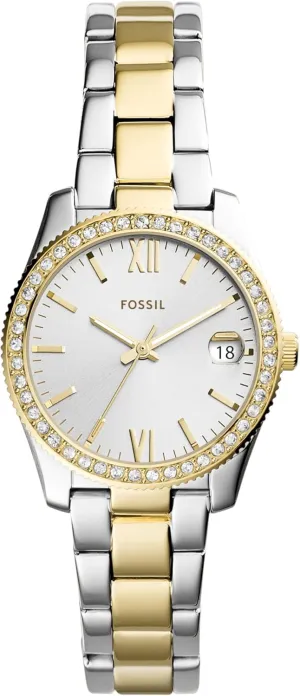 Steel Three-Hand Watch, Color: Gold/Silver (Model: ES4319) Fossil nowcasting Women's Scarlette Mini Quartz Stainless 