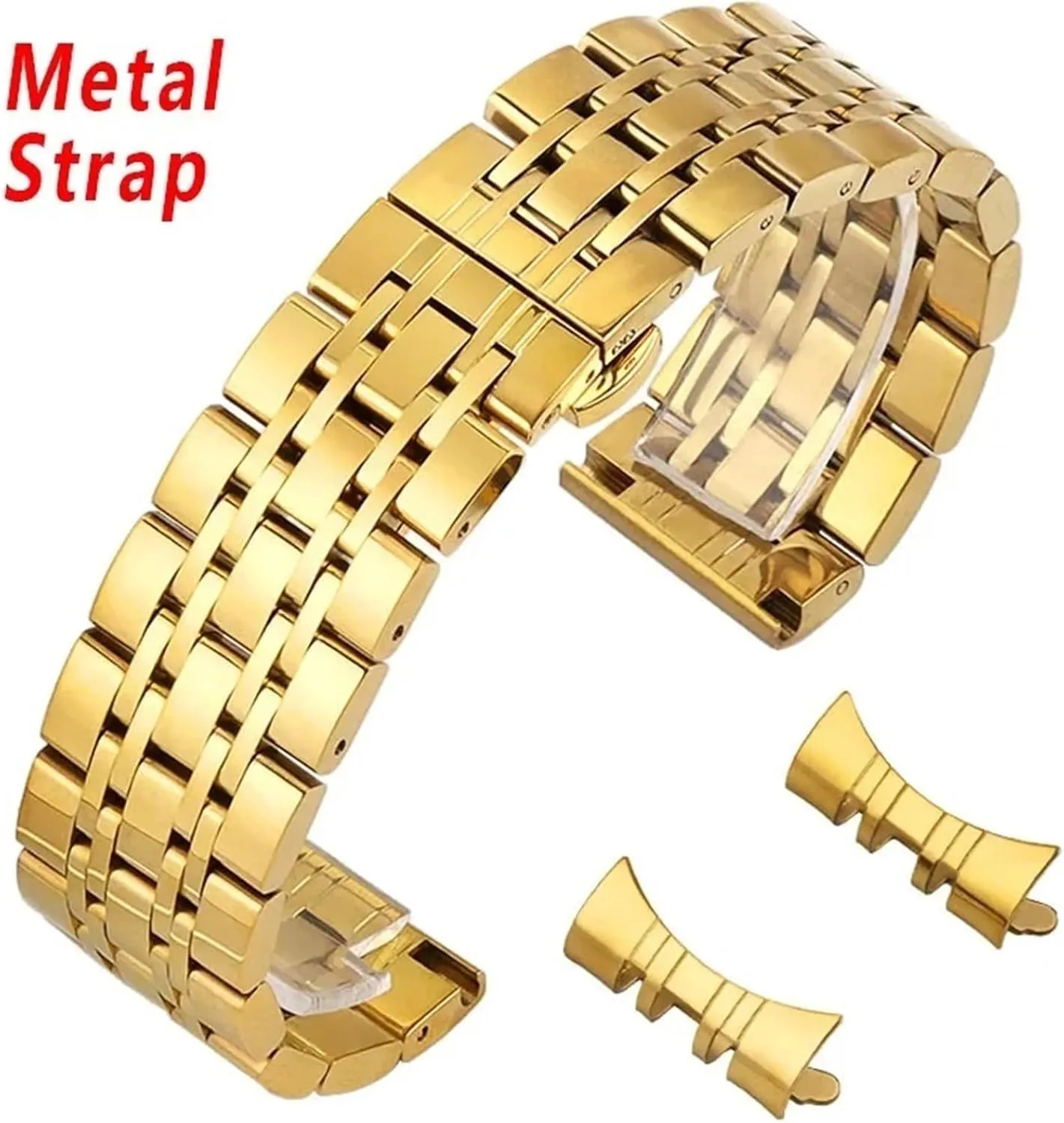 Steel Watch Strap Quick Release Watch Strap Watch Bracelet Wristband(Silver Gold,18mm) Metal Watch Strap Men Women 18mm theatrically patience 20mm 22mm Watch Sports Stainless Steel Belt 