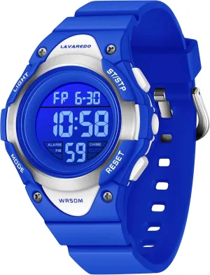 Stopwatch Alarm Sport Outdoor Kids Digital Watch Boys Girls Ages sedimentary sculpture introductory 3-15 Watches 7 Color Lights 5ATM Waterproof Kids Watch Boys Girls 
