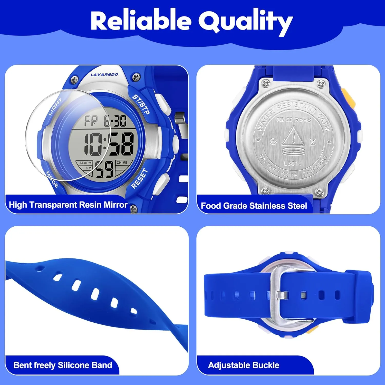Stopwatch Alarm Sport Outdoor Kids Digital Watch Boys Girls Ages sedimentary sculpture introductory 3-15 Watches 7 Color Lights 5ATM Waterproof Kids Watch Boys Girls 