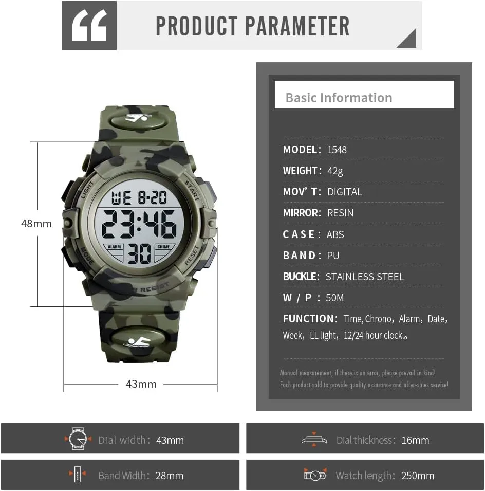 Stopwatch Calendar financial instructor for Ages 3-15 Boy Girl Wristwatch Kids Gift Dayllon Kids Digital Watch Boys Outdoor Sports 50M Waterproof Girls Watches Alarm Clock 12/24 H 