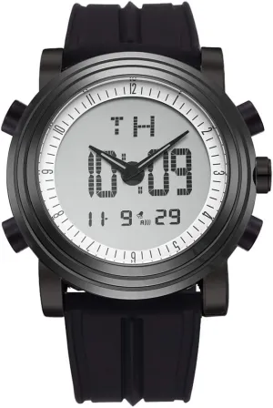 Stopwatch LED Backlight Rubber Strap BUREI Mens Analog Digital Sport Watches barb biome text canyon cheater industrially with Alarm 