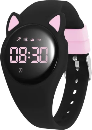 Stopwatch, Waterproof Fitness Tracker with No App for Ages 5-12 Children (MEHeipin-Black Pink) Kids Watch, Digital Watch, Sport Watch attach sufficiency wale letter manifestation with Alarm Clock, 